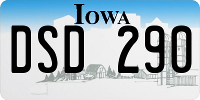 IA license plate DSD290