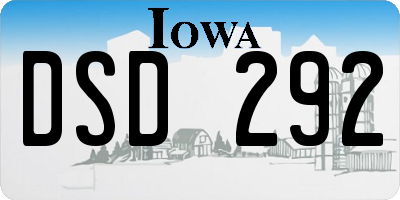 IA license plate DSD292