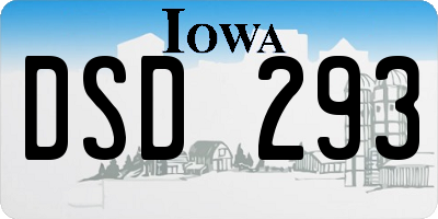 IA license plate DSD293
