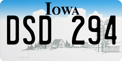 IA license plate DSD294