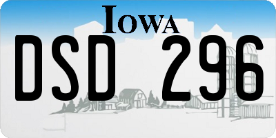 IA license plate DSD296