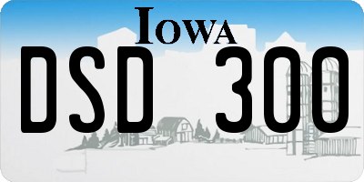 IA license plate DSD300