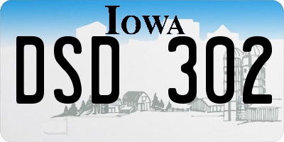 IA license plate DSD302