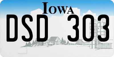 IA license plate DSD303