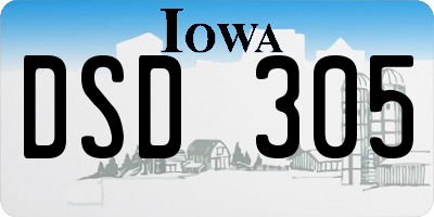 IA license plate DSD305