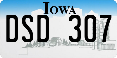 IA license plate DSD307