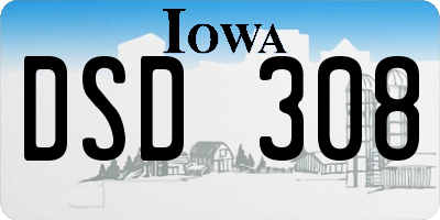 IA license plate DSD308