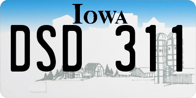 IA license plate DSD311