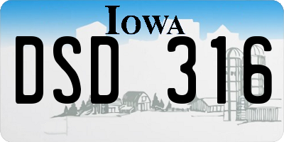 IA license plate DSD316