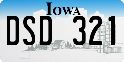 IA license plate DSD321