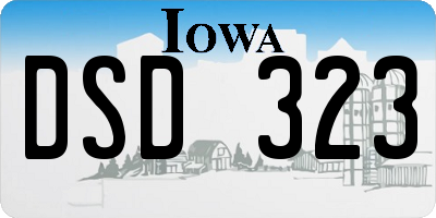IA license plate DSD323