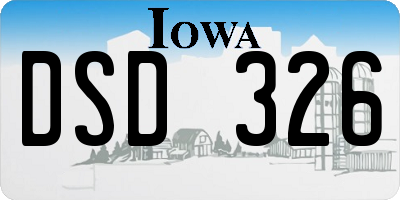 IA license plate DSD326