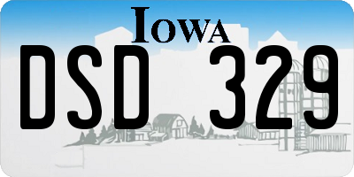 IA license plate DSD329