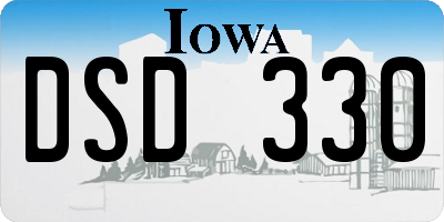 IA license plate DSD330