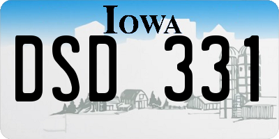 IA license plate DSD331