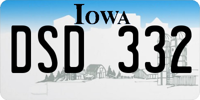 IA license plate DSD332