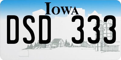 IA license plate DSD333
