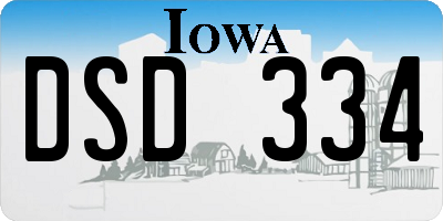 IA license plate DSD334