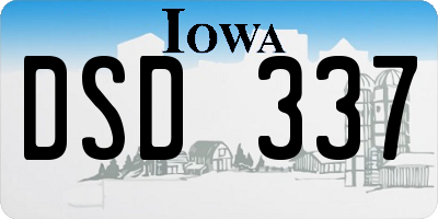 IA license plate DSD337