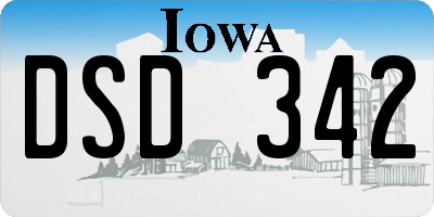 IA license plate DSD342