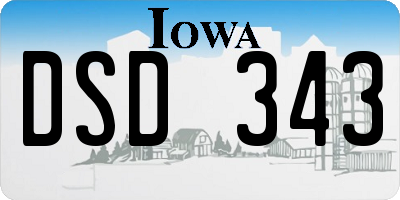 IA license plate DSD343