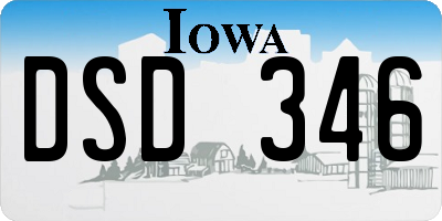 IA license plate DSD346