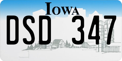 IA license plate DSD347