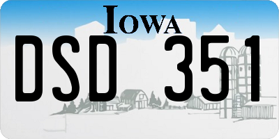 IA license plate DSD351