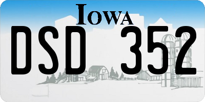 IA license plate DSD352