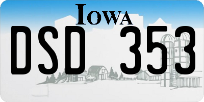 IA license plate DSD353