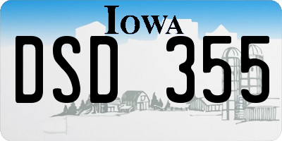 IA license plate DSD355