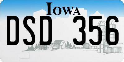 IA license plate DSD356
