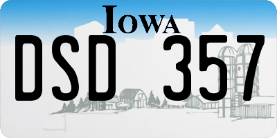 IA license plate DSD357