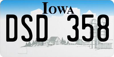 IA license plate DSD358