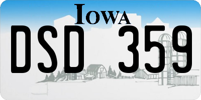IA license plate DSD359