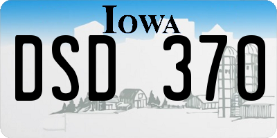 IA license plate DSD370