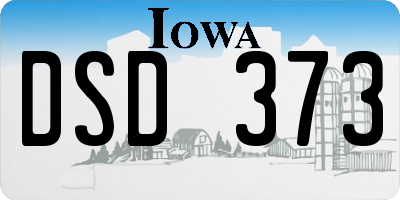 IA license plate DSD373