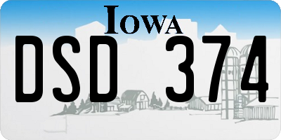 IA license plate DSD374