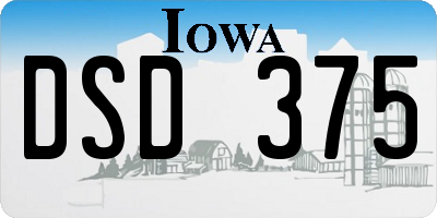 IA license plate DSD375
