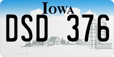 IA license plate DSD376