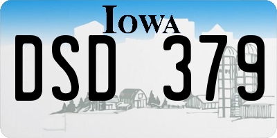 IA license plate DSD379