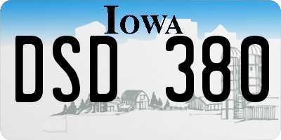 IA license plate DSD380