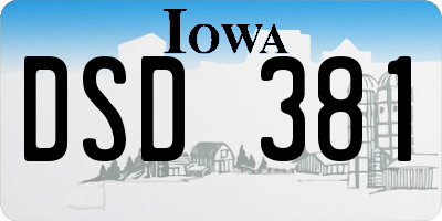 IA license plate DSD381