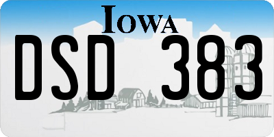 IA license plate DSD383