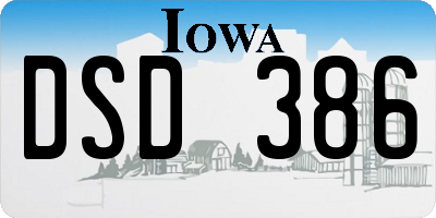 IA license plate DSD386