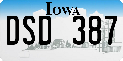 IA license plate DSD387