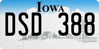 IA license plate DSD388