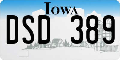 IA license plate DSD389