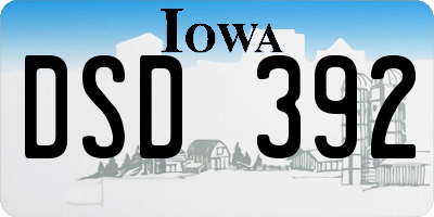 IA license plate DSD392