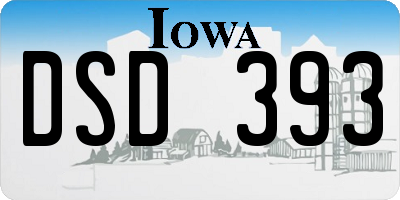 IA license plate DSD393